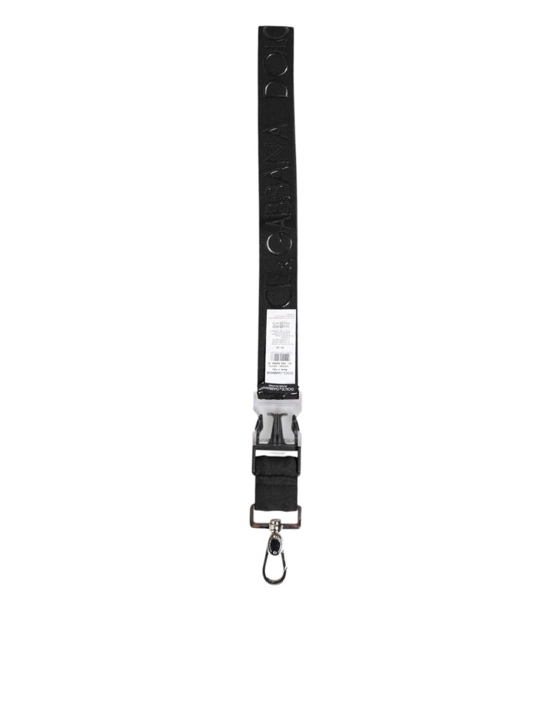 Dolce & Gabbana Black Polyester Stretch Rubberised DG Logo Men Keychain - Beyzy Store - Dolce & Gabbana