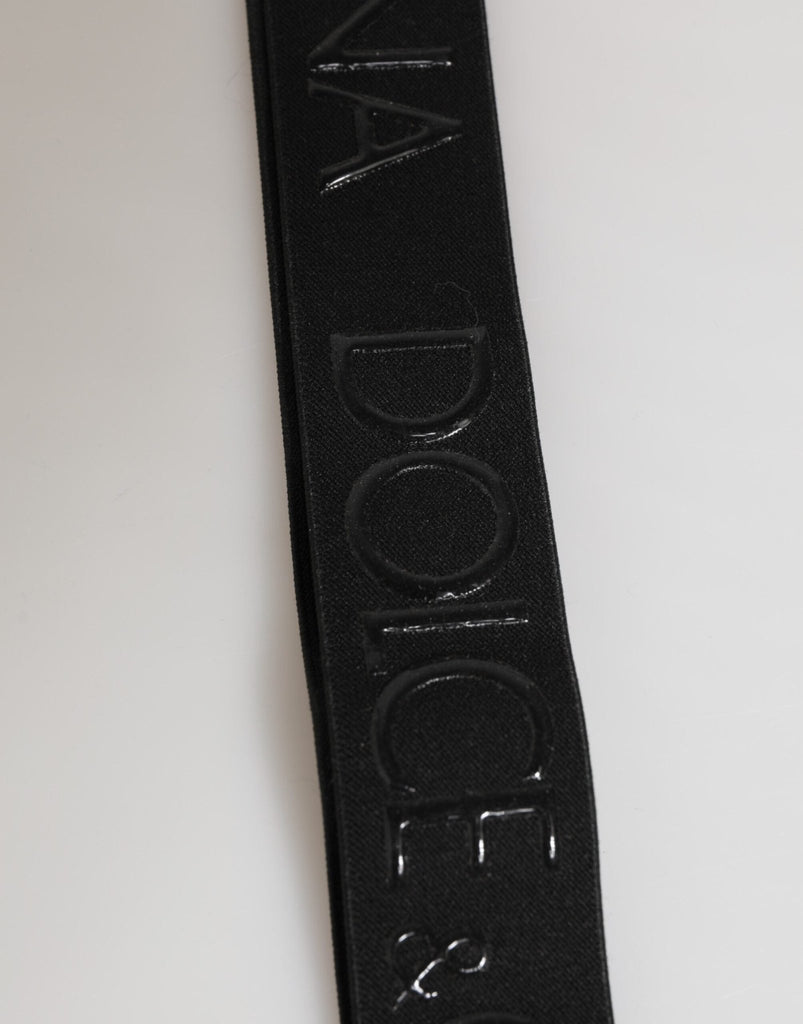 Dolce & Gabbana Black Polyester Stretch Rubberised DG Logo Men Keychain - Beyzy Store - Dolce & Gabbana