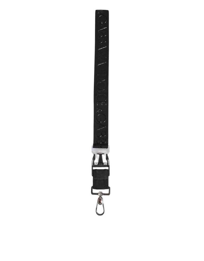Dolce & Gabbana Black Polyester Stretch Rubberised DG Logo Men Keychain - Beyzy Store - Dolce & Gabbana