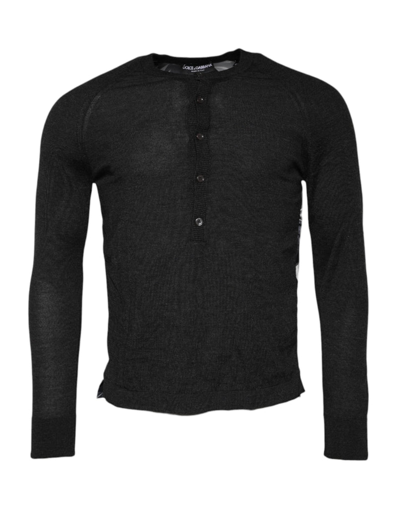 Dolce & Gabbana Black Printed Knitted Men Pullover Sweater - Beyzy Store - Dolce & Gabbana
