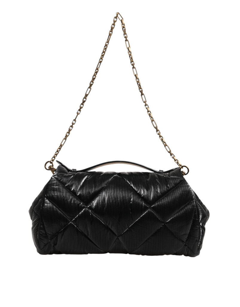 Dolce & Gabbana Black Quilted Nylon Devotion Satchel Chain Strap Bag - Beyzy Store - Dolce & Gabbana