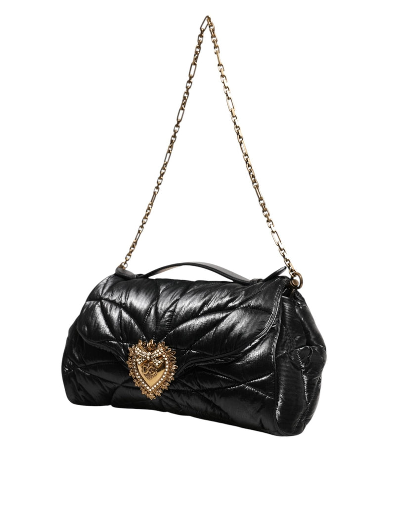 Dolce & Gabbana Black Quilted Nylon Devotion Satchel Chain Strap Bag - Beyzy Store - Dolce & Gabbana