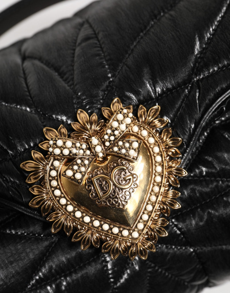 Dolce & Gabbana Black Quilted Nylon Devotion Satchel Chain Strap Bag - Beyzy Store - Dolce & Gabbana