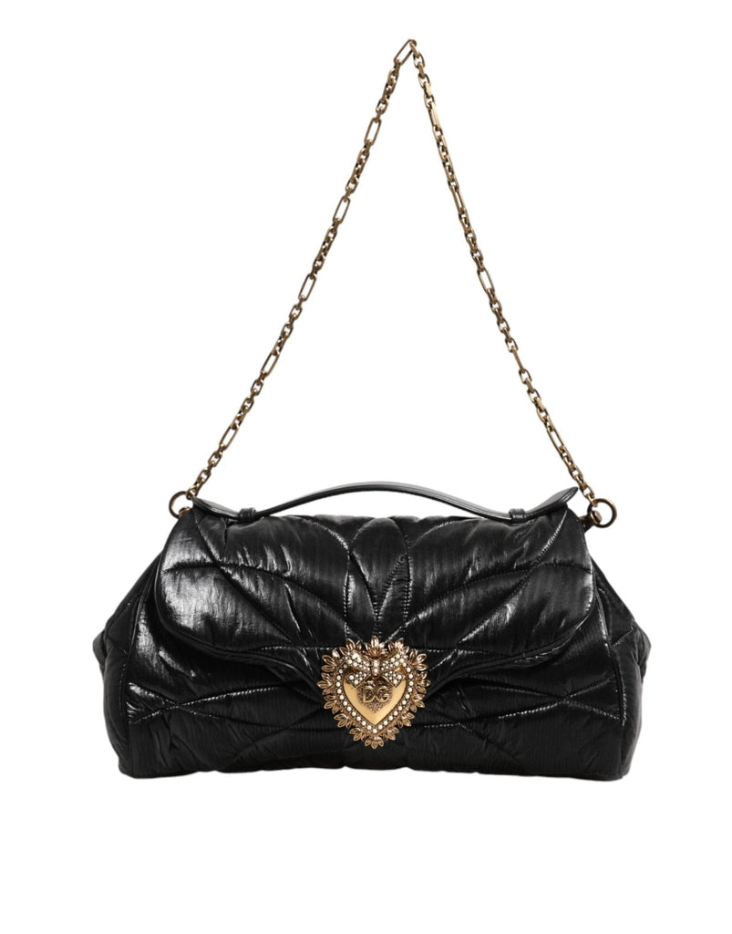 Dolce & Gabbana Black Quilted Nylon Devotion Satchel Chain Strap Bag - Beyzy Store - Dolce & Gabbana