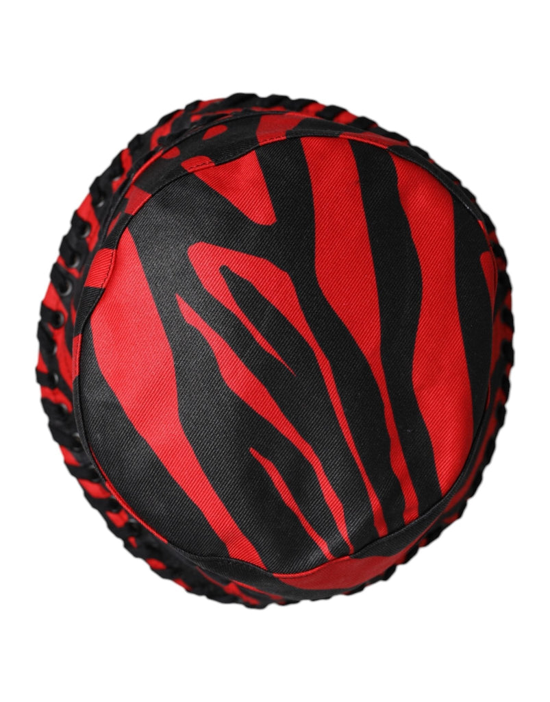 Dolce & Gabbana Black Red Stripe Polyester Wide Brim Bucket Hat - Beyzy Store - Dolce & Gabbana