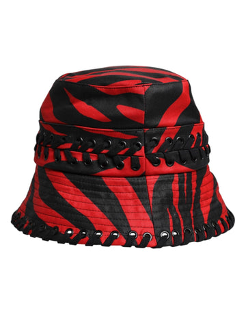 Dolce & Gabbana Black Red Stripe Polyester Wide Brim Bucket Hat - Beyzy Store - Dolce & Gabbana