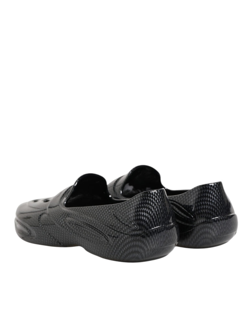 Dolce & Gabbana Black Rubber Slides Low Top Sneakers Shoes - Beyzy Store - Dolce & Gabbana