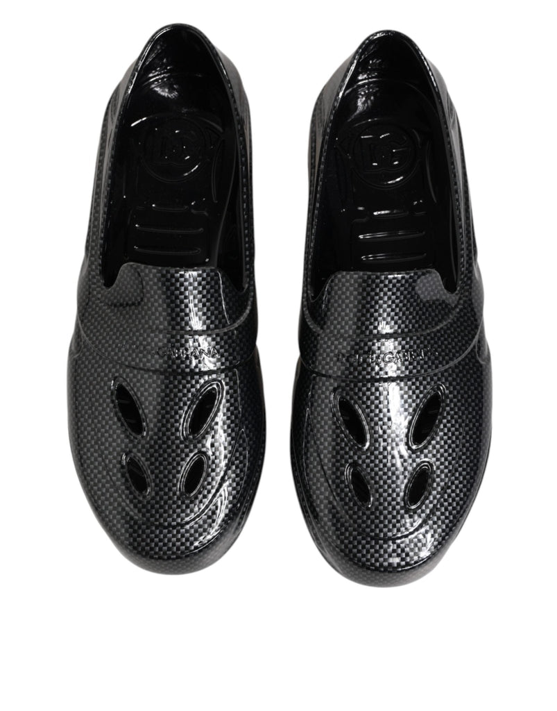 Dolce & Gabbana Black Rubber Slides Low Top Sneakers Shoes - Beyzy Store - Dolce & Gabbana