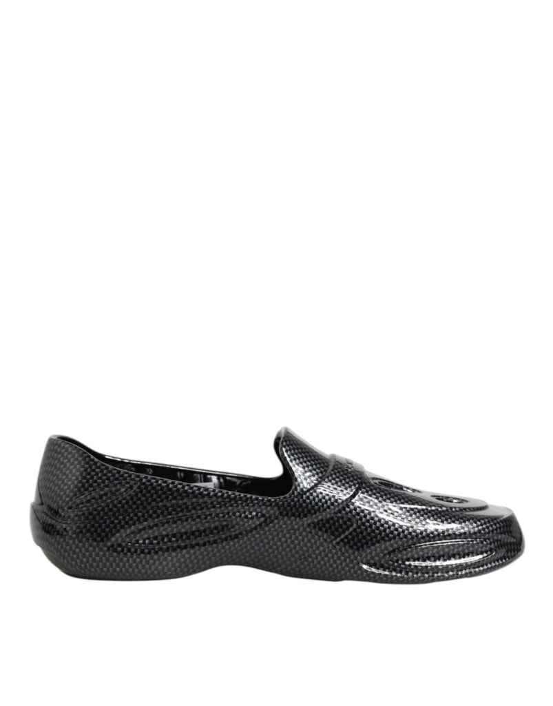 Dolce & Gabbana Black Rubber Slides Low Top Sneakers Shoes - Beyzy Store - Dolce & Gabbana