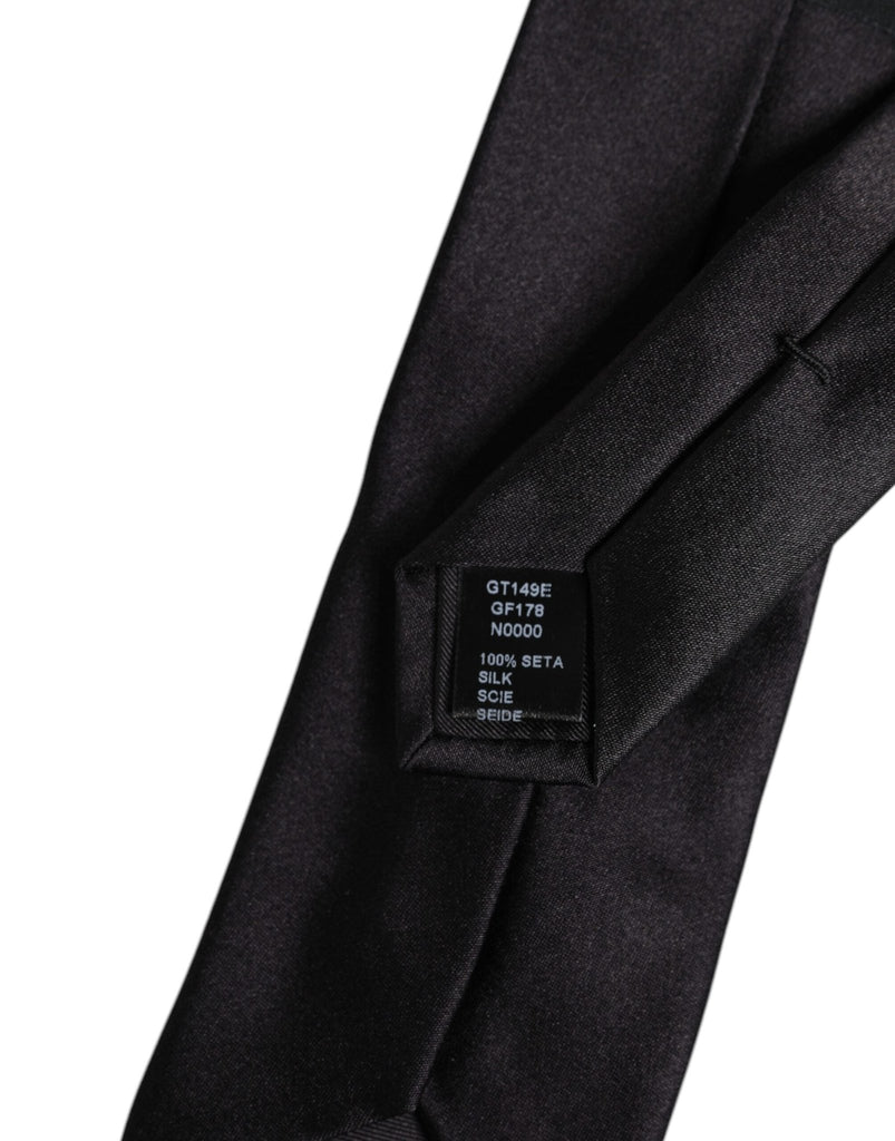 Dolce & Gabbana Black Safety Pins Silk Adjustable Necktie Accessory Tie - Beyzy Store - Dolce & Gabbana