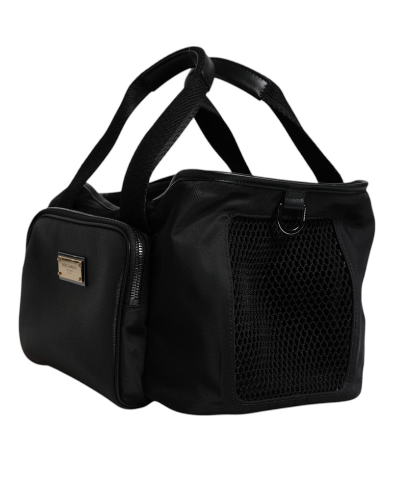 Dolce & Gabbana Black Shoulder Strap Pet Carry Logo Plaque Bag - Beyzy Store - Dolce & Gabbana