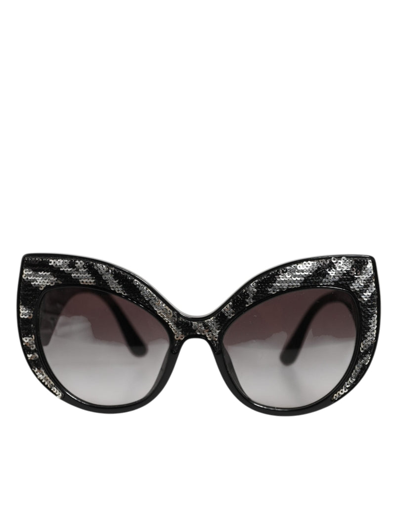 Dolce & Gabbana Black Silver Sequin Butterfly Polarized Sunglasses - Beyzy Store - Dolce & Gabbana