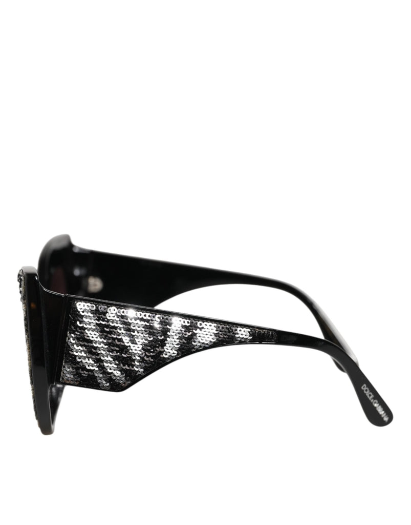 Dolce & Gabbana Black Silver Sequin Butterfly Polarized Sunglasses - Beyzy Store - Dolce & Gabbana