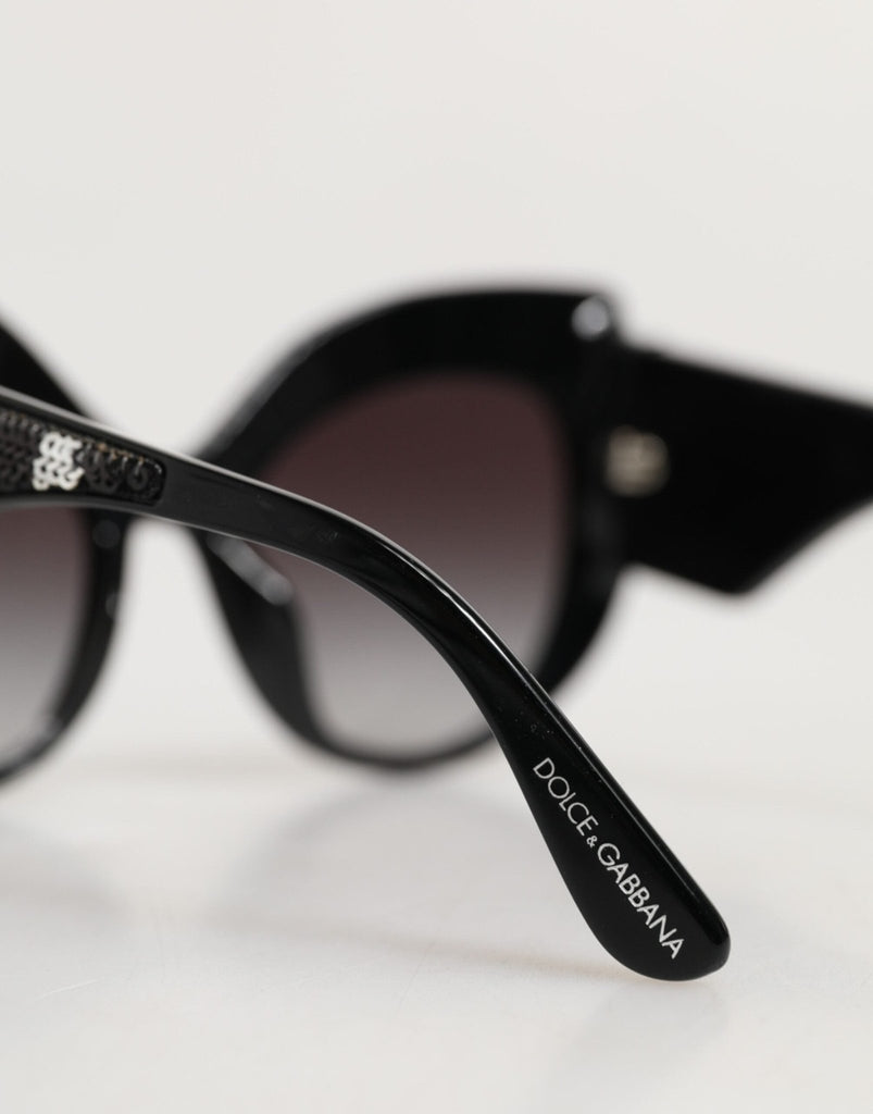 Dolce & Gabbana Black Silver Sequin Butterfly Polarized Sunglasses - Beyzy Store - Dolce & Gabbana