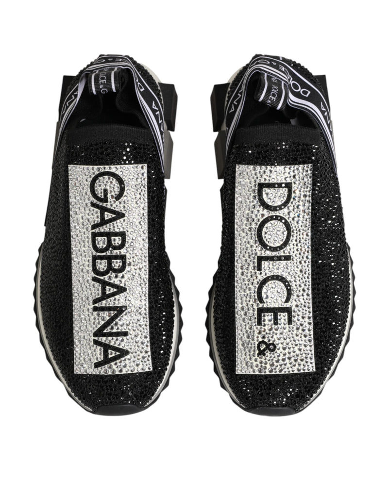 Dolce & Gabbana Black Silver Slip On Sorrento Sneakers Shoes - Beyzy Store - Dolce & Gabbana