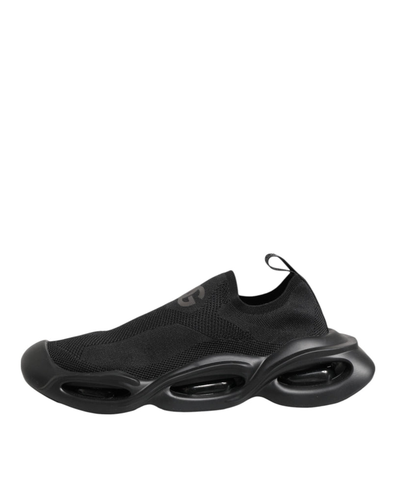 Dolce & Gabbana Black Slip On Wave Low Top Men Sneaker Shoes - Beyzy Store - Dolce & Gabbana