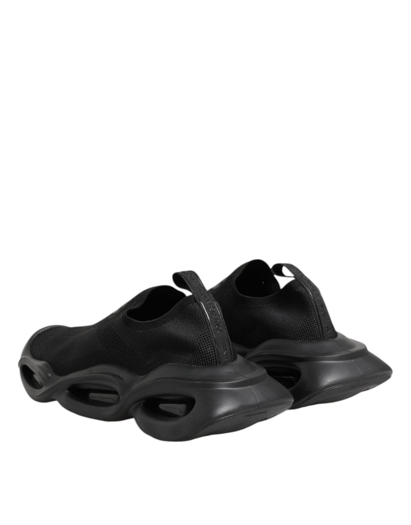 Dolce & Gabbana Black Slip On Wave Low Top Men Sneaker Shoes - Beyzy Store - Dolce & Gabbana