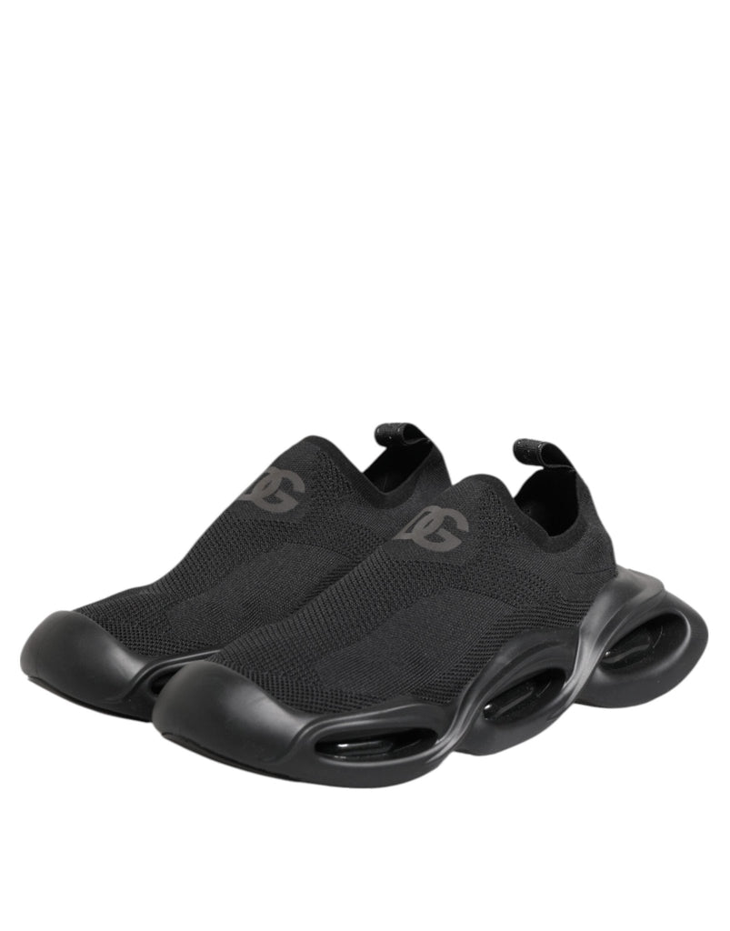 Dolce & Gabbana Black Slip On Wave Low Top Men Sneaker Shoes - Beyzy Store - Dolce & Gabbana