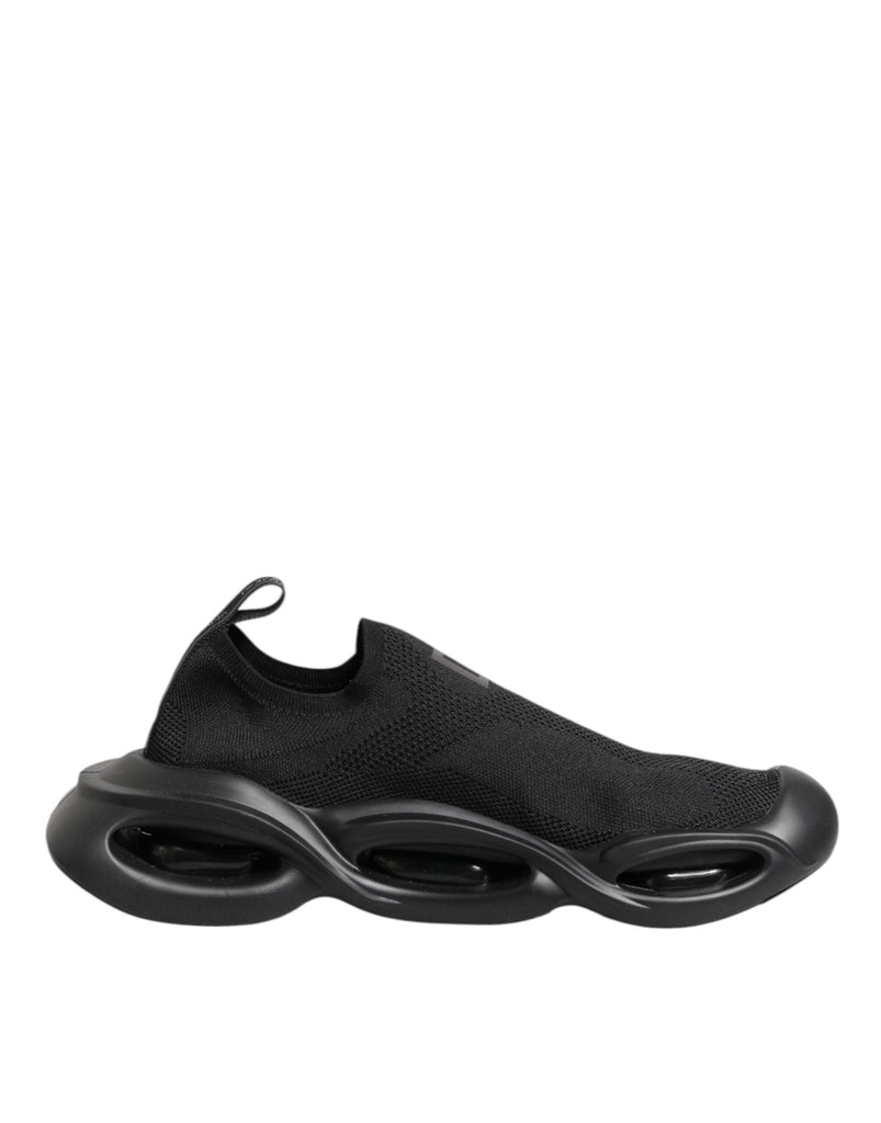 Dolce & Gabbana Black Slip On Wave Low Top Men Sneaker Shoes - Beyzy Store - Dolce & Gabbana