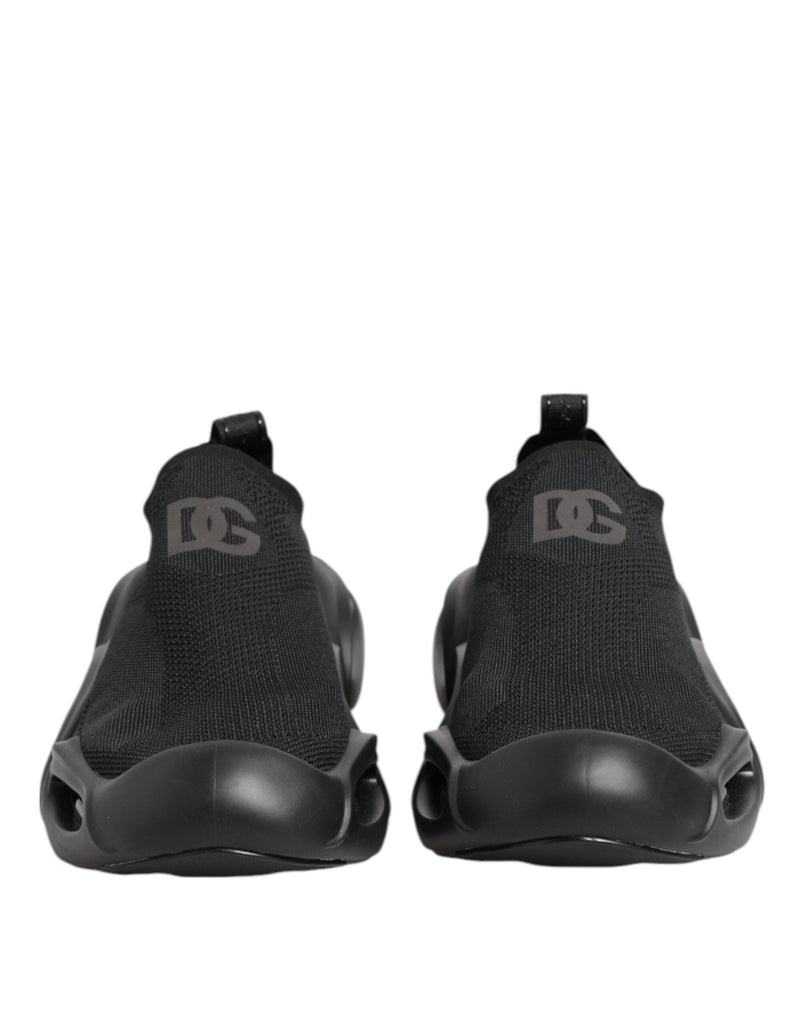 Dolce & Gabbana Black Slip On Wave Low Top Men Sneaker Shoes - Beyzy Store - Dolce & Gabbana
