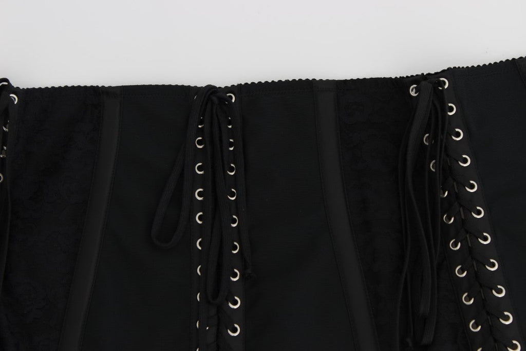 Dolce & Gabbana Black Stretch Corset Waist Strap Belt - Beyzy Store - Dolce & Gabbana