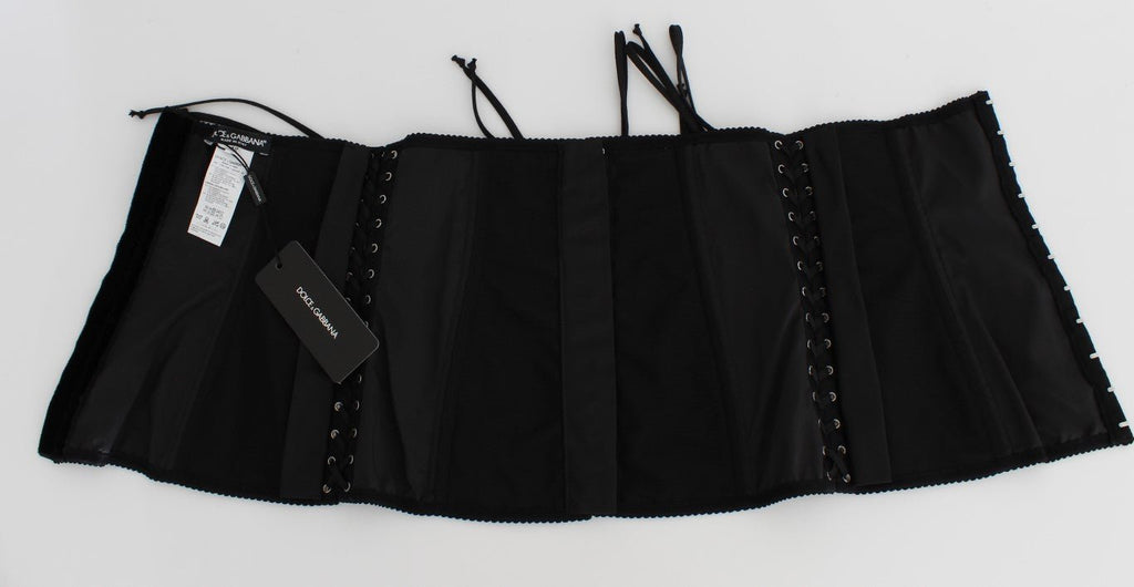 Dolce & Gabbana Black Stretch Corset Waist Strap Belt - Beyzy Store - Dolce & Gabbana