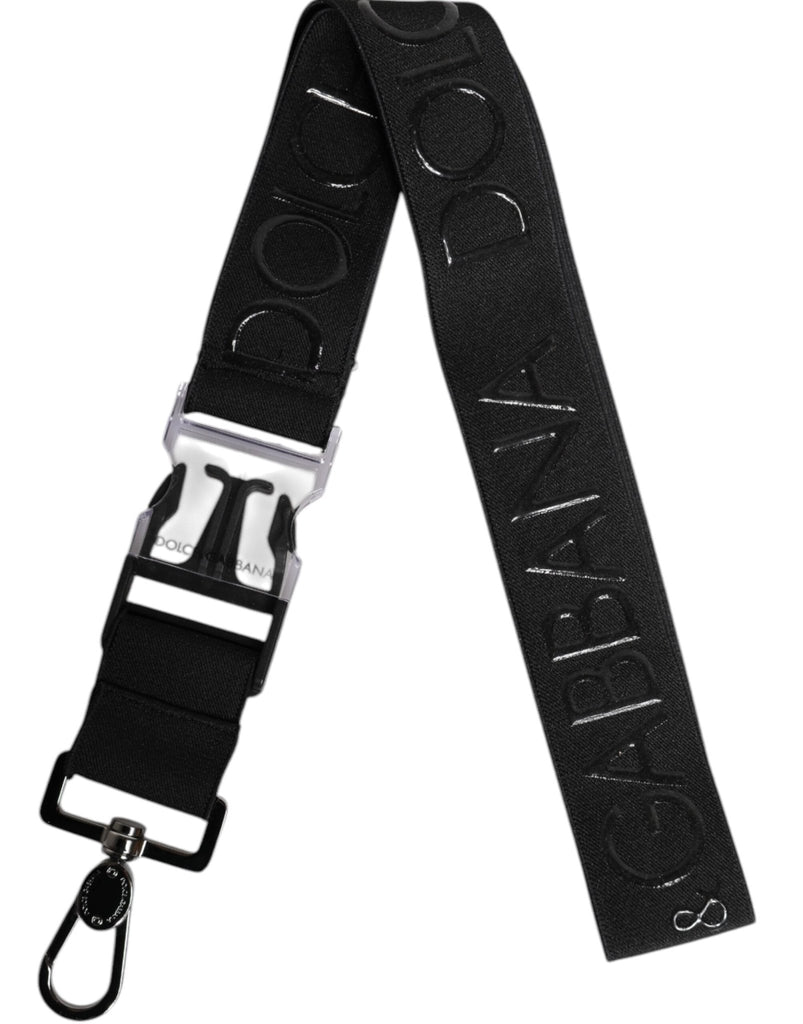 Dolce & Gabbana Black Stretch Polyester Rubberised DG Logo Keychain - Beyzy Store - Dolce & Gabbana