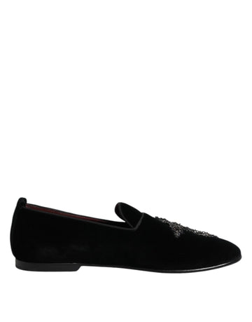 Dolce & Gabbana Black Suede Cross Slip On Loafers Dress Shoes - Beyzy Store - Dolce & Gabbana