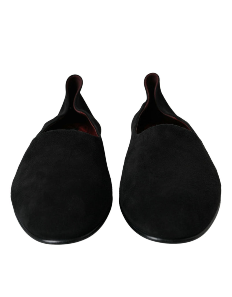 Dolce & Gabbana Black Suede Loafers Formal Dress Slip On Shoes - Beyzy Store - Dolce & Gabbana