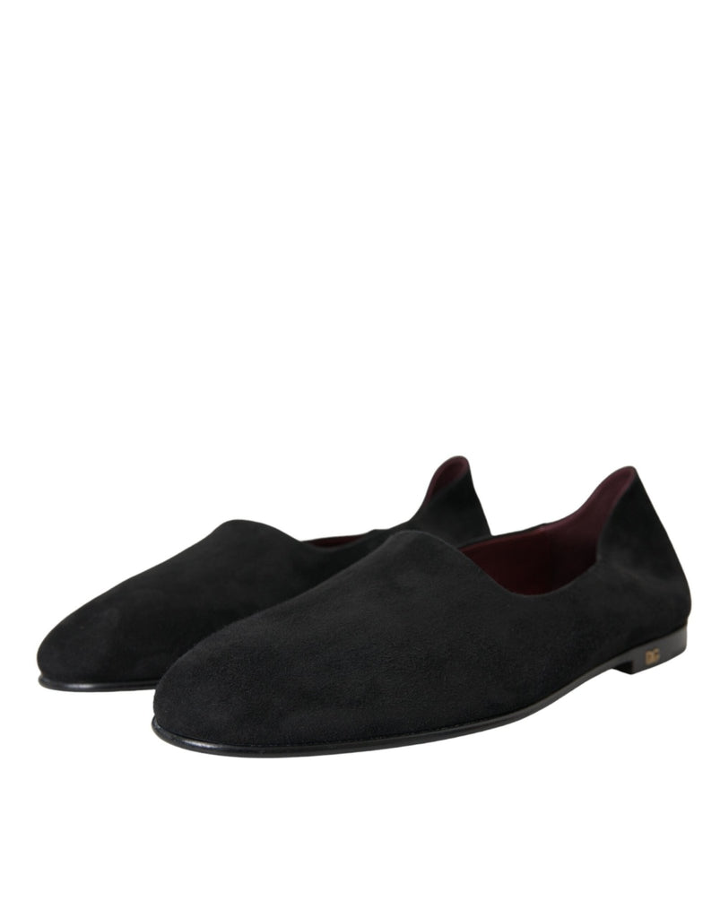 Dolce & Gabbana Black Suede Loafers Formal Dress Slip On Shoes - Beyzy Store - Dolce & Gabbana