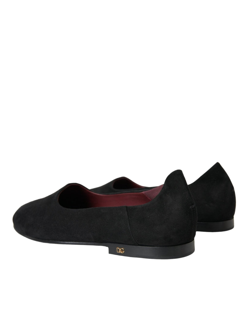 Dolce & Gabbana Black Suede Loafers Formal Dress Slip On Shoes - Beyzy Store - Dolce & Gabbana