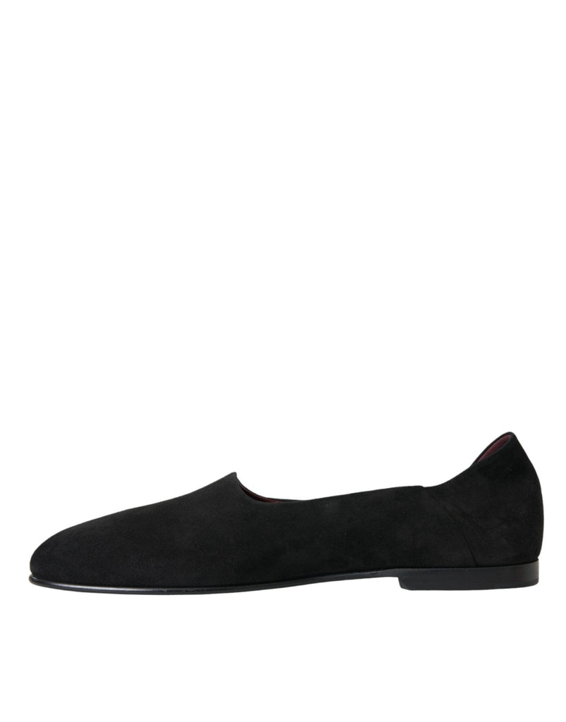 Dolce & Gabbana Black Suede Loafers Formal Dress Slip On Shoes - Beyzy Store - Dolce & Gabbana