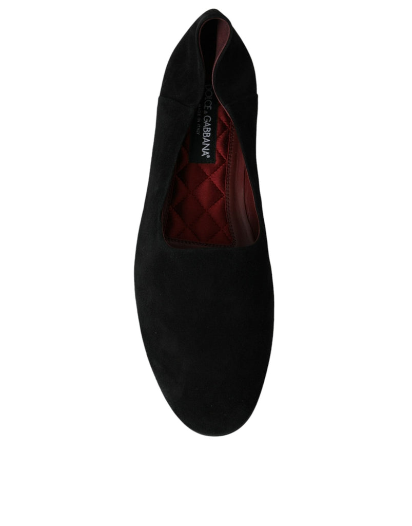 Dolce & Gabbana Black Suede Loafers Formal Dress Slip On Shoes - Beyzy Store - Dolce & Gabbana