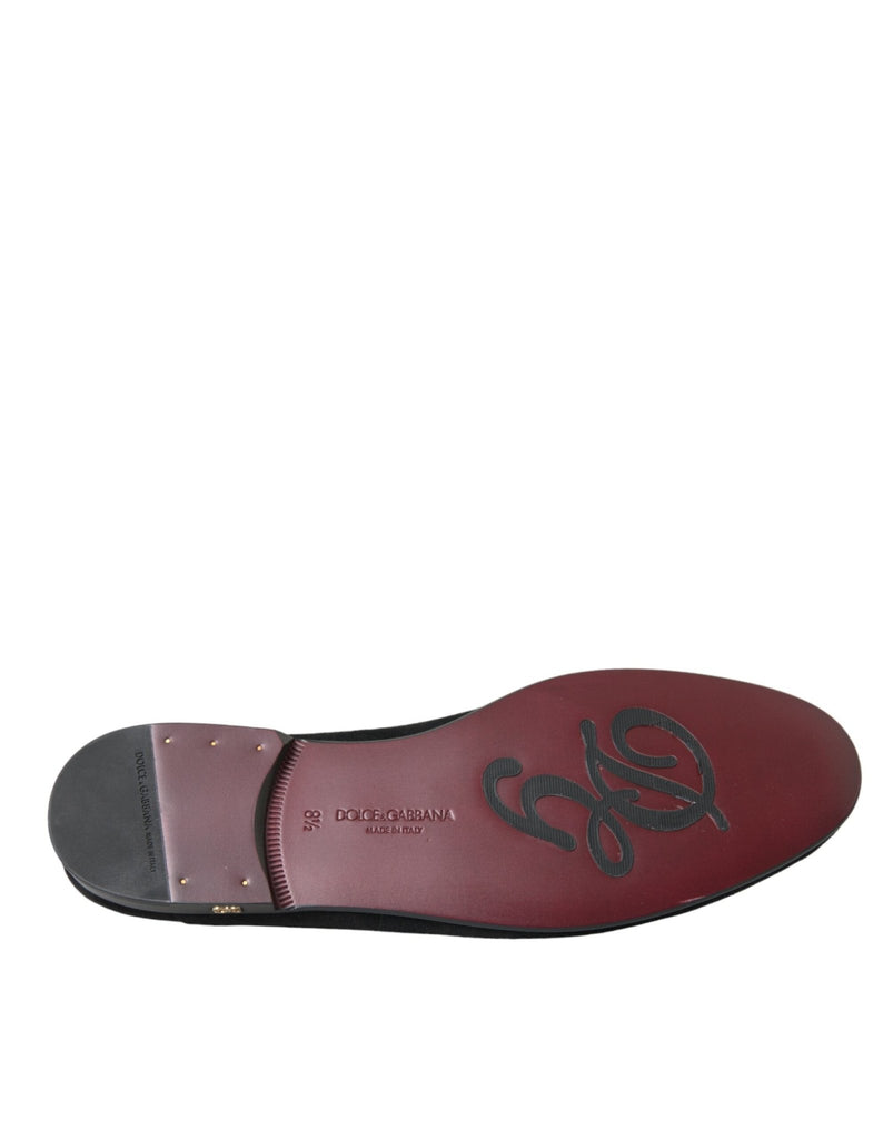 Dolce & Gabbana Black Suede Loafers Formal Dress Slip On Shoes - Beyzy Store - Dolce & Gabbana