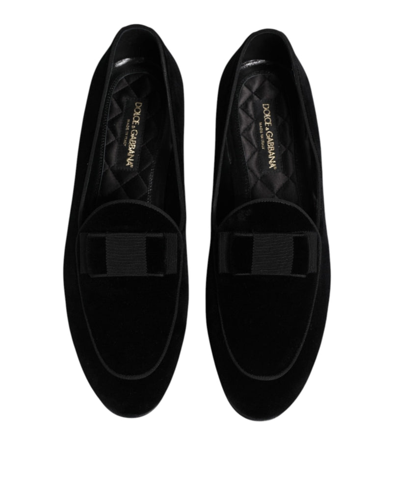 Dolce & Gabbana Black Velvet Loafers Formal Men Dress Shoes - Beyzy Store - Dolce & Gabbana