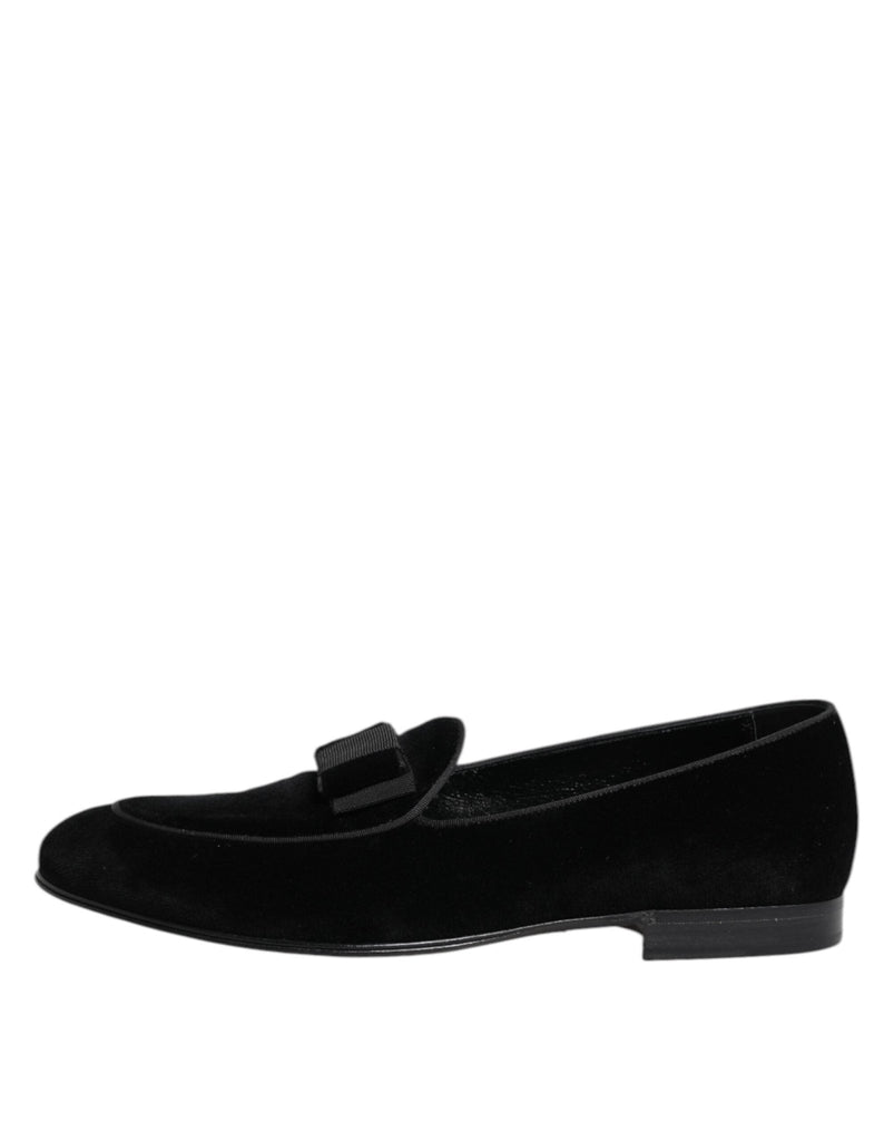 Dolce & Gabbana Black Velvet Loafers Formal Men Dress Shoes - Beyzy Store - Dolce & Gabbana