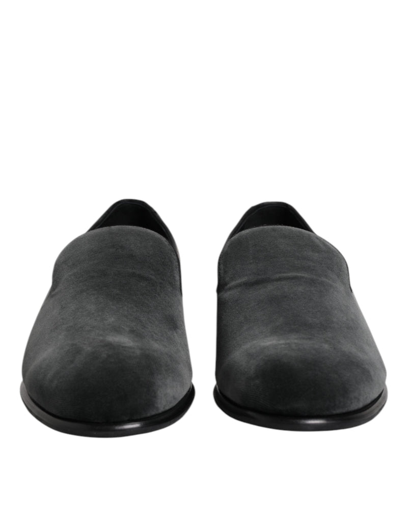 Dolce & Gabbana Black Velvet Slip On Loafers Formal Shoes - Beyzy Store - Dolce & Gabbana