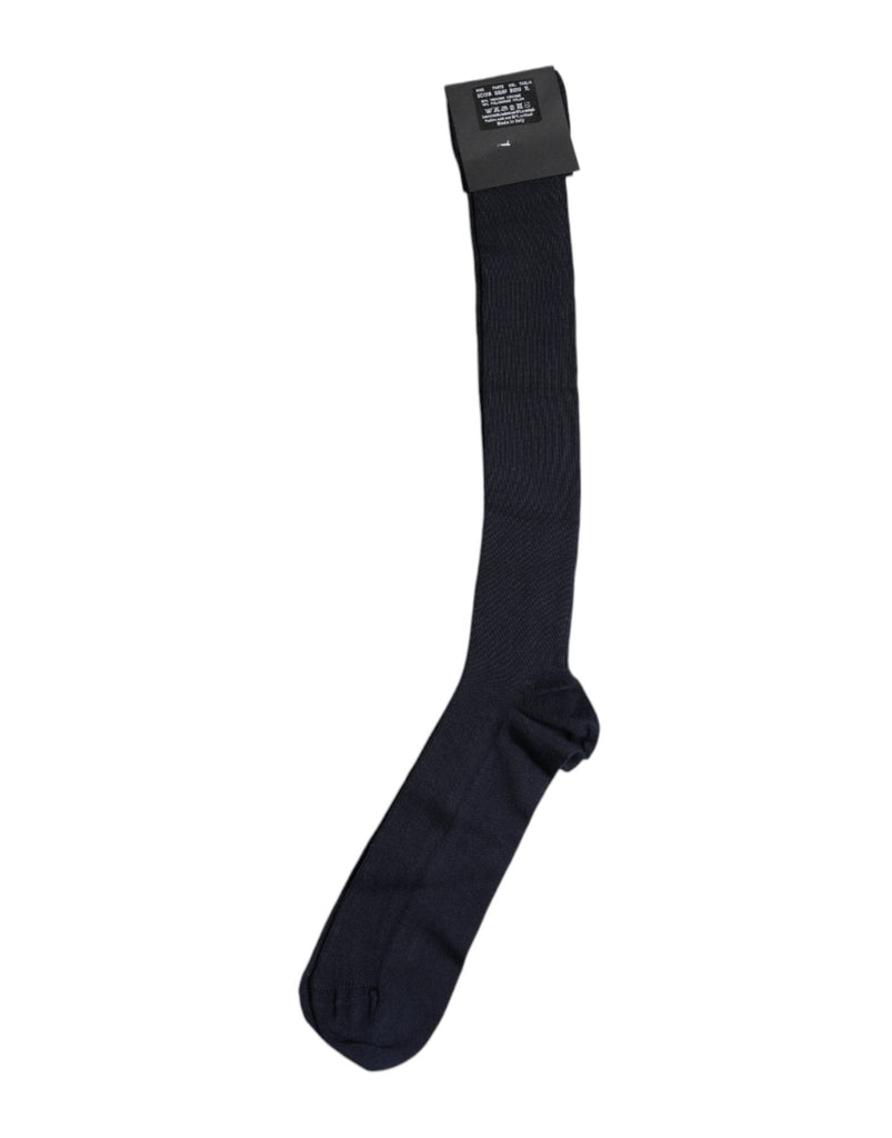 Dolce & Gabbana Black Viscose Logo Over The Calf Socks - Beyzy Store - Dolce & Gabbana