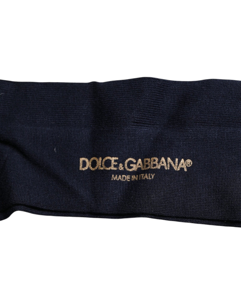 Dolce & Gabbana Black Viscose Logo Over The Calf Socks - Beyzy Store - Dolce & Gabbana