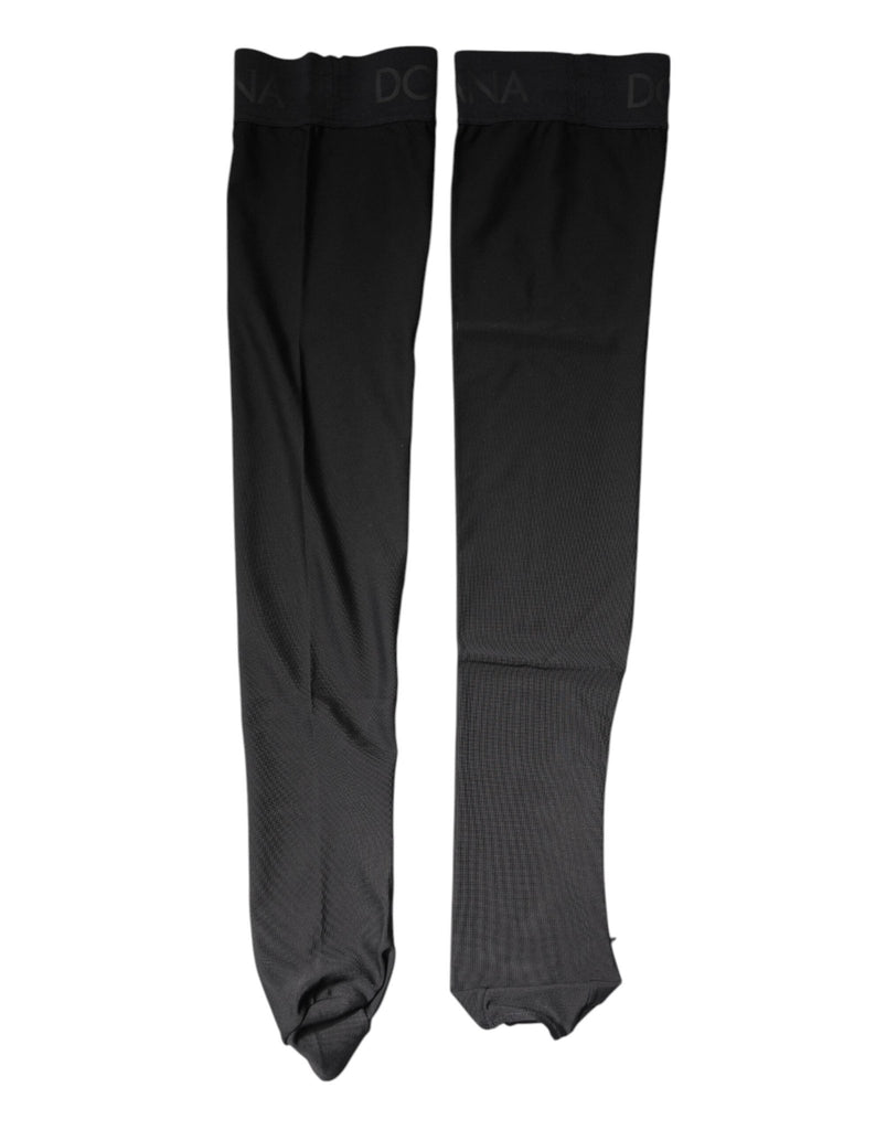 Dolce & Gabbana Black Viscose Stretch Over Calf Stockings Socks - Beyzy Store - Dolce & Gabbana