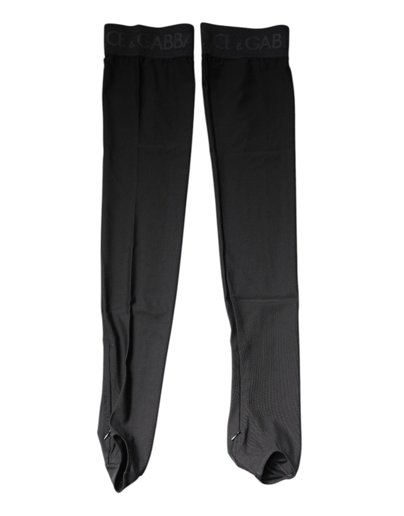 Dolce & Gabbana Black Viscose Stretch Over Calf Stockings Socks - Beyzy Store - Dolce & Gabbana