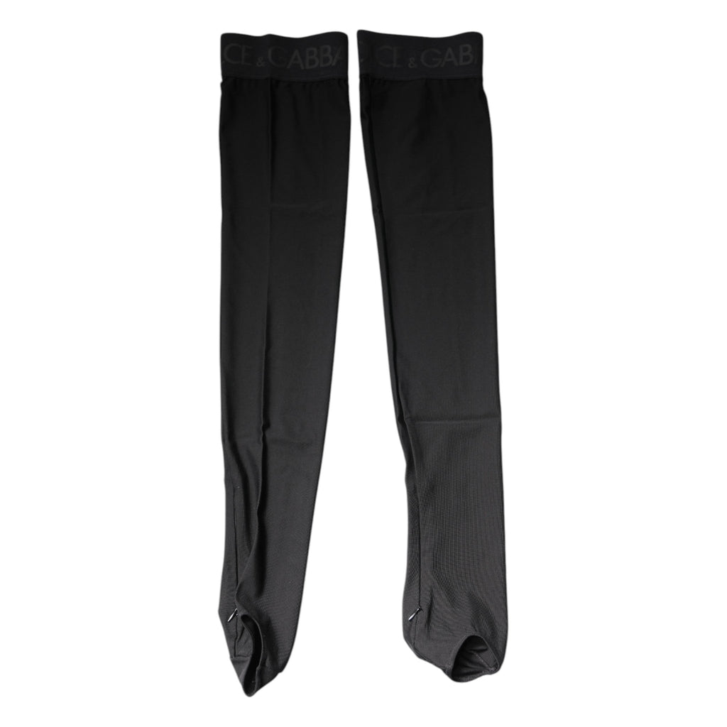Dolce & Gabbana Black Viscose Stretch Over Calf Stockings Socks - Beyzy Store - Dolce & Gabbana