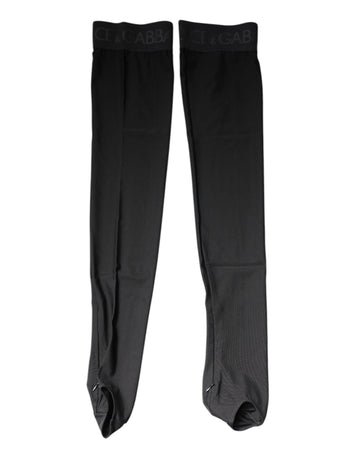 Dolce & Gabbana Black Viscose Stretch Over Calf Stockings Socks - Beyzy Store - Dolce & Gabbana