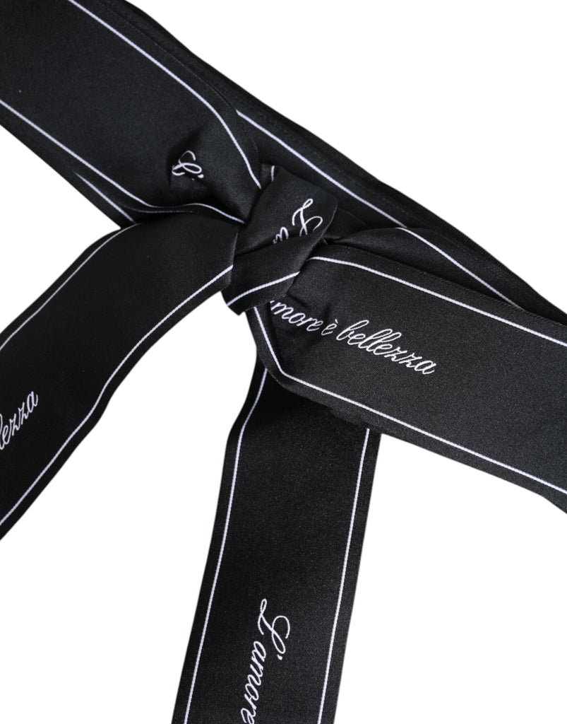 Dolce & Gabbana Black Waist Ribbon Wide Bow Logo Belt - Beyzy Store - Dolce & Gabbana