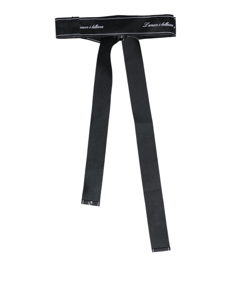 Dolce & Gabbana Black Waist Ribbon Wide Bow Logo Belt - Beyzy Store - Dolce & Gabbana