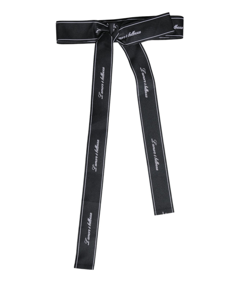 Dolce & Gabbana Black Waist Ribbon Wide Bow Logo Belt - Beyzy Store - Dolce & Gabbana
