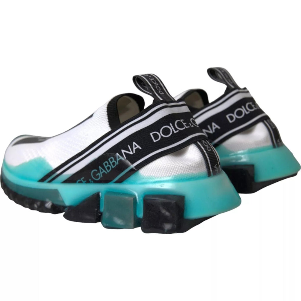 Dolce & Gabbana Black White Blue Slip On Sorrento Sneakers - Beyzy Store - Dolce & Gabbana