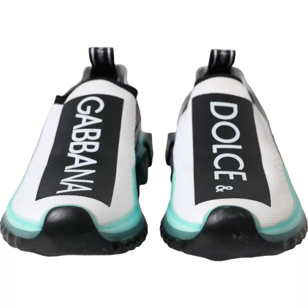 Dolce & Gabbana Black White Blue Slip On Sorrento Sneakers - Beyzy Store - Dolce & Gabbana