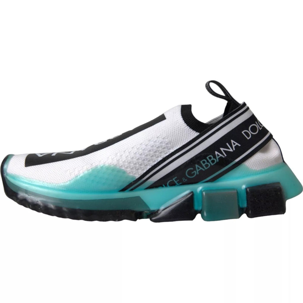 Dolce & Gabbana Black White Blue Slip On Sorrento Sneakers - Beyzy Store - Dolce & Gabbana