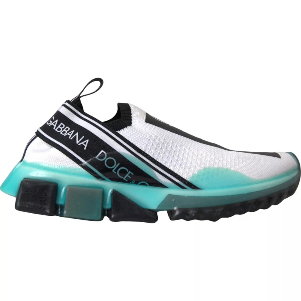 Dolce & Gabbana Black White Blue Slip On Sorrento Sneakers - Beyzy Store - Dolce & Gabbana